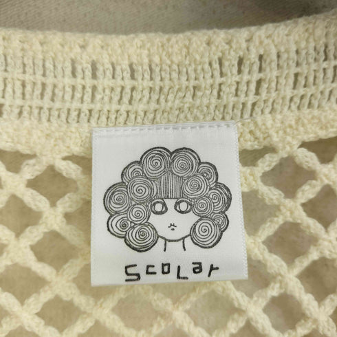 スカラー ScoLar かぎ針デザインニット ショート丈カーディガン レディース JPN:M