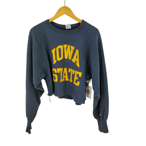 チャンピオン Champion USA製 刺繍タグ REVERSE WEAVE IOWA STATE カットオフ スウェット レディース JPN:L