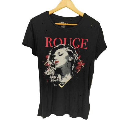 ゲス GUESS Y2K ダメージ加工 ROUGE S/S Tシャツ レディース M