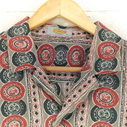 インターメッツォ INTERMEZZO レーヨン混総柄シャツ メンズ M