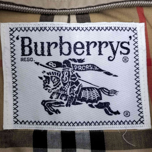 バーバリーズ BURBERRYS 90s 白タグ 裏地ノバチェック 比翼ステンカラーコート レディース 160