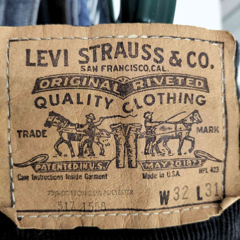 リーバイス Levis USA製 80S 517 1558 42TALON ボタン裏536 コーデュロイブーツカットパンツ メンズ 32/31