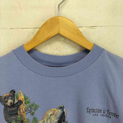 アンビル Anvil 90-00s USA製 フロントアニマルプリントクルーネックTシャツ レディース L