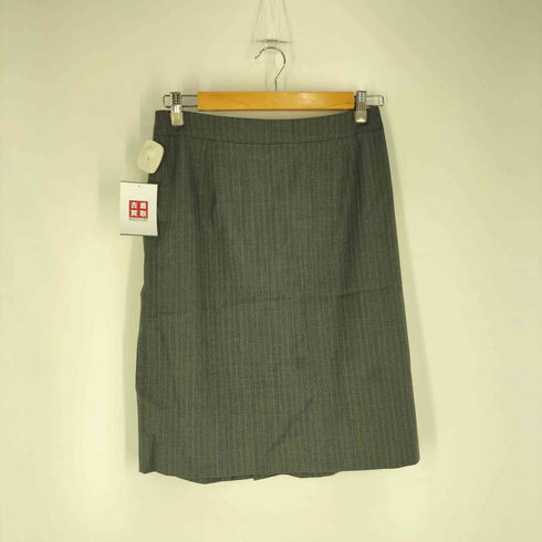 ユニバーサルランゲージ UNIVERSAL LANGUAGE REDA PURE NEW WOOL ウール ストライプ 背抜き1Bテーラードジャケット 膝丈スカート セットアップ レディース 上38 下42
