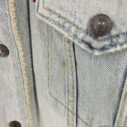 リーバイス Levis 袖薔薇刺繍 ボア デニムジャケット レディース M