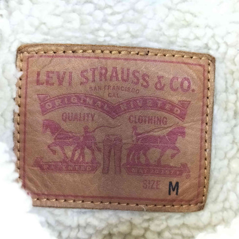 リーバイス Levis 袖薔薇刺繍 ボア デニムジャケット レディース M