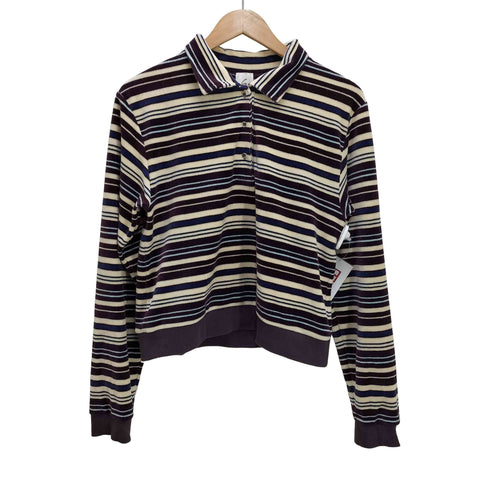 ロクビューティーアンドユースユナイテッドアローズ 6 BEAUTY & YOUTH UNITED ARROWS ベロア ボーダー ポロシャツ レディース FREE