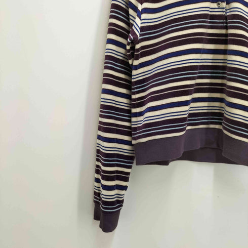 ロクビューティーアンドユースユナイテッドアローズ 6 BEAUTY & YOUTH UNITED ARROWS ベロア ボーダー ポロシャツ レディース FREE