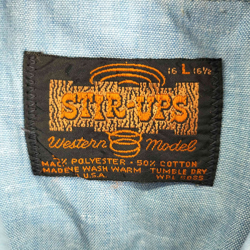 STIR-UPS 70S MADE IN USA 刺繍デザイン ウエスタンシャツ メンズ import:L