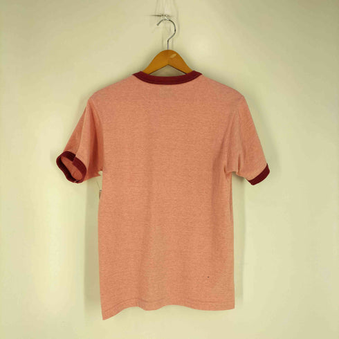リアルマッコイズ THE REAL McCOY カレッジプリント 霜降りピンク リンガーTシャツ メンズ 38