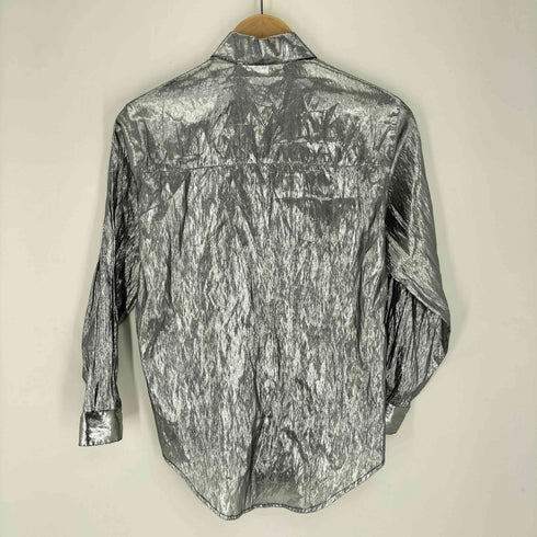 メキシコ製 シースルー メタル ナイロン レギュラーカラー シャツ レディース import:XS