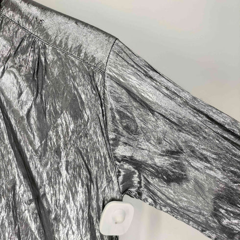 メキシコ製 シースルー メタル ナイロン レギュラーカラー シャツ レディース import:XS