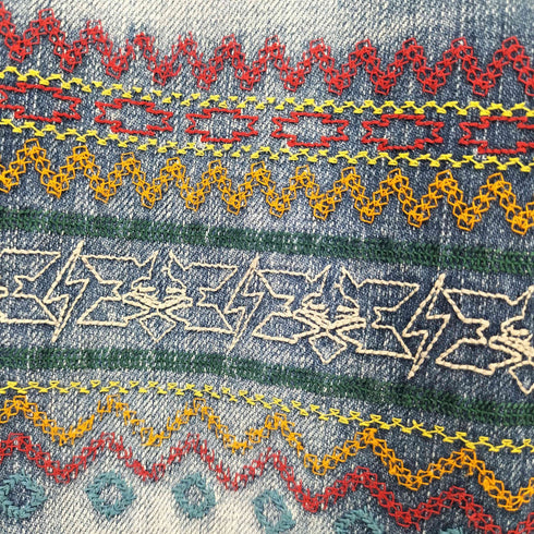 ヒステリックグラマー HYSTERIC GLAMOUR 刺繍デザイン スタッズ スキニーデニム レディース XXS
