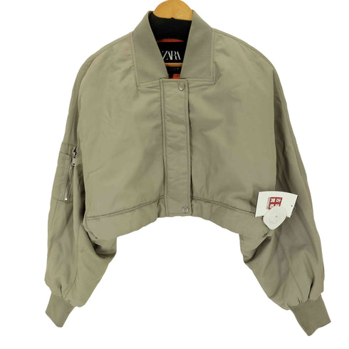 ザラ ZARA サテン クロップド ボンバージャケット レディース M