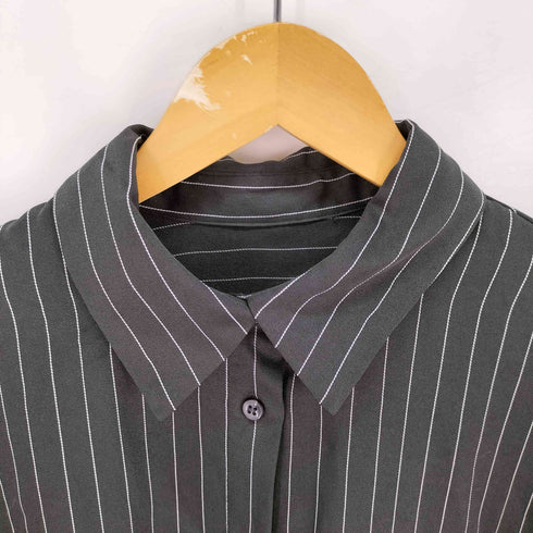 ロヴィバイコーナーズ lowy by corners ストライプ レギュラーカラー ワイド L/S シャツ レディース JPN:M