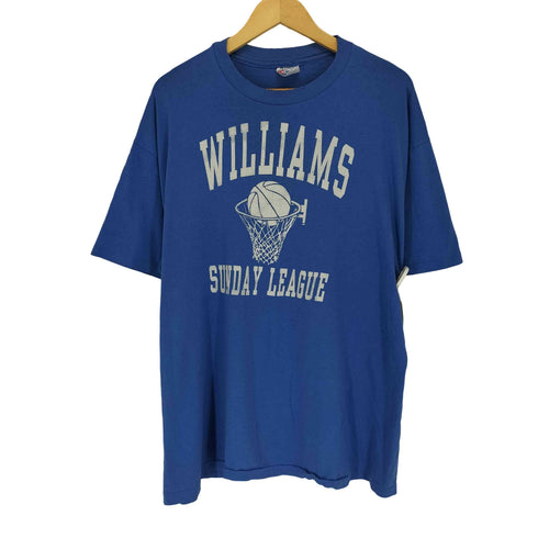 ヘインズ Hanes 90s USA製 袖裾シングル WILLIAMS 4 ナンバリングクルーネックTシャツ メンズ XL