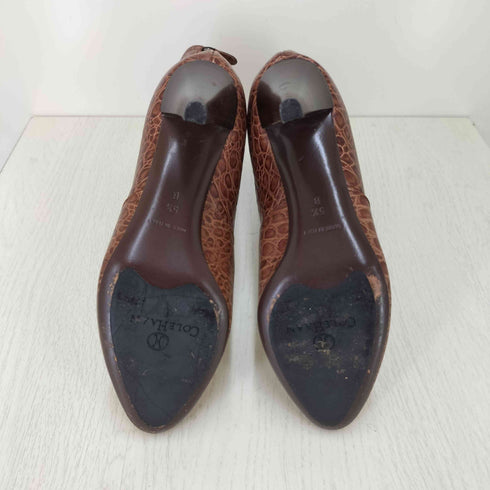 コールハーン COLE HAAN イタリア製 クロコ型押し ヒールブーツ レディース US:5.5