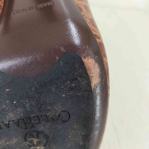 コールハーン COLE HAAN イタリア製 クロコ型押し ヒールブーツ レディース US:5.5