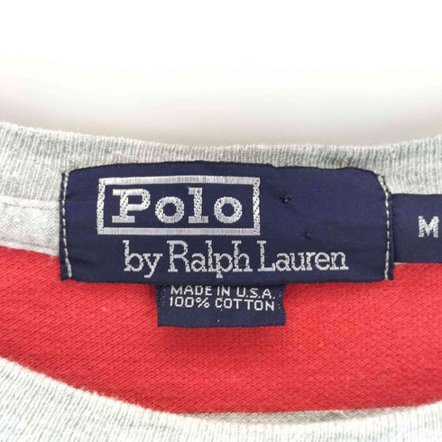 ポロバイラルフローレン Polo by RALPH LAUREN 90s USA製 ポニー刺繍 ボーダークルーネックTシャツ メンズ M