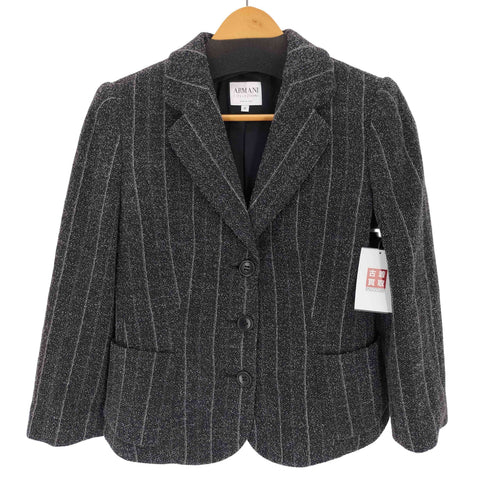 アルマーニコレツィオーニ ARMANI COLLEZIONI 00S イタリア製 パイル地 3Bテーラードジャケット レディース 42