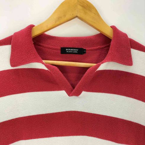 バーバリーブラックレーベル BURBERRY BLACK LABEL s/sボーダー スキッパー ポロシャツ メンズ JPN:2