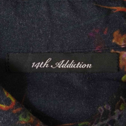 フォーティーンスアディクション 14th addiction 総柄 L/S レーヨンシャツ トグルボタン メンズ JPN:2
