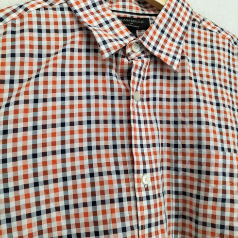 バナナリパブリック BANANA REPUBLIC NON IRON SLIMFIT チェック柄ボタンシャツ メンズ import:XL