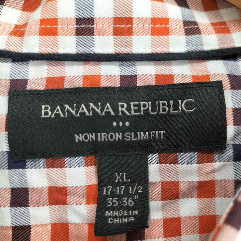 バナナリパブリック BANANA REPUBLIC NON IRON SLIMFIT チェック柄ボタンシャツ メンズ import:XL