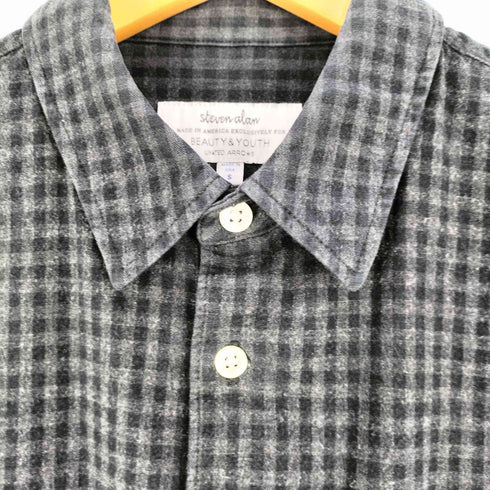 スティーブンアラン Steven Alan USA製 ポプリンチェック コットン L/S シャツ レディース import:S