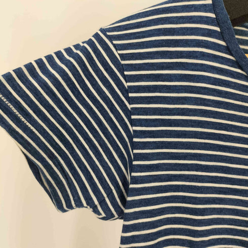 ダブルアールエルラルフローレン RRL RALPH LAUREN インディゴボーダー ポケット付きTシャツ レディース US:0-2