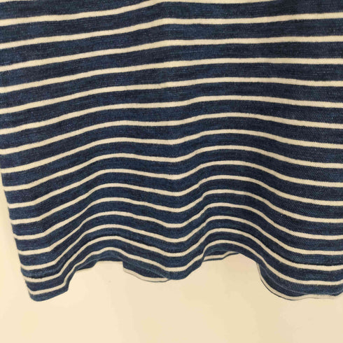 ダブルアールエルラルフローレン RRL RALPH LAUREN インディゴボーダー ポケット付きTシャツ レディース US:0-2