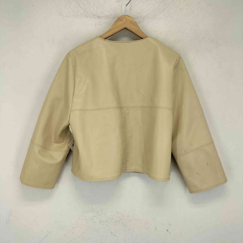 ザラ ZARA ノーカラーフェイクレザージャケット レディース S