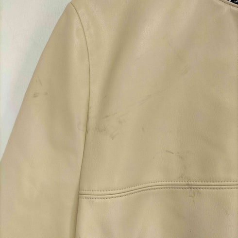 ザラ ZARA ノーカラーフェイクレザージャケット レディース S