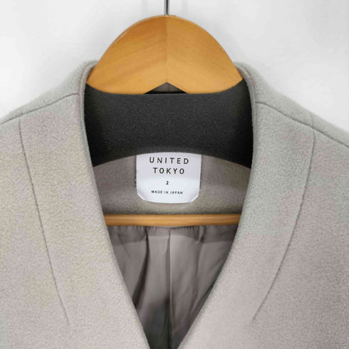ユナイテッドトウキョウ UNITED TOKYO CASHMERE カシミヤ混 Vネックノーカラーコート レディース JPN:2