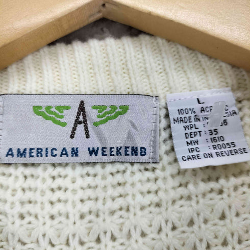 american weekend アクリルクルーネックニット メンズ import:L