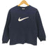ナイキ NIKE 00s グレータグ ビッグ スウッシュロゴ 刺繍 サイドスリット クルーネックスウェット レディース import:S