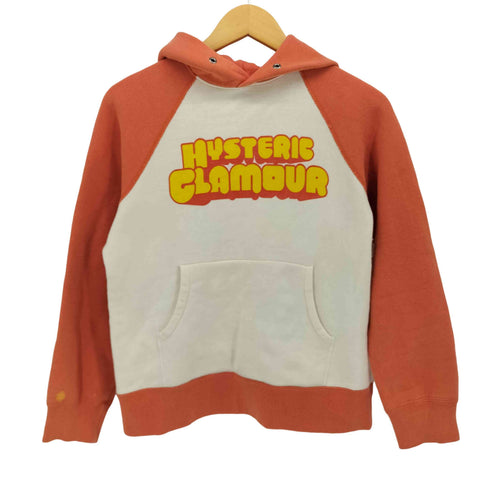 ヒステリックグラマー HYSTERIC GLAMOUR 90-00s Hタグ Y2K ネームプリント ラグランスリーブ プルオーバーパーカー レディース FREE