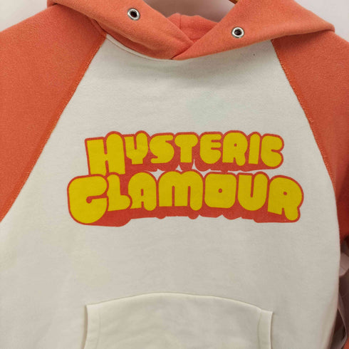 ヒステリックグラマー HYSTERIC GLAMOUR 90-00s Hタグ Y2K ネームプリント ラグランスリーブ プルオーバーパーカー レディース FREE