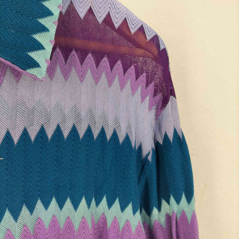 ミッソーニ MISSONI イタリア製 シェブロン柄 L/S レギュラーカラーシャツ レディース 91