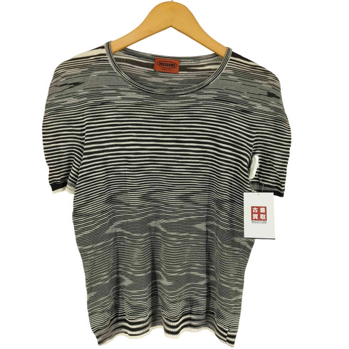 ミッソーニ MISSONI イタリア製 ボーダークルーネックS/S Tシャツ レディース
