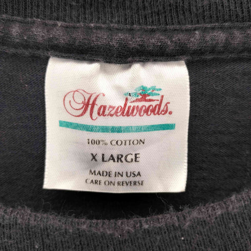 Hazelwoods USA製 シングルステッチ ウエスタンブーツプリントクルーネックTシャツ メンズ import:XL