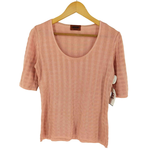 ミッソーニ MISSONI イタリア製 コットンレーヨン チェック柄 S/S Tシャツ レディース 31