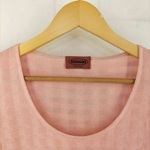 ミッソーニ MISSONI イタリア製 コットンレーヨン チェック柄 S/S Tシャツ レディース 31