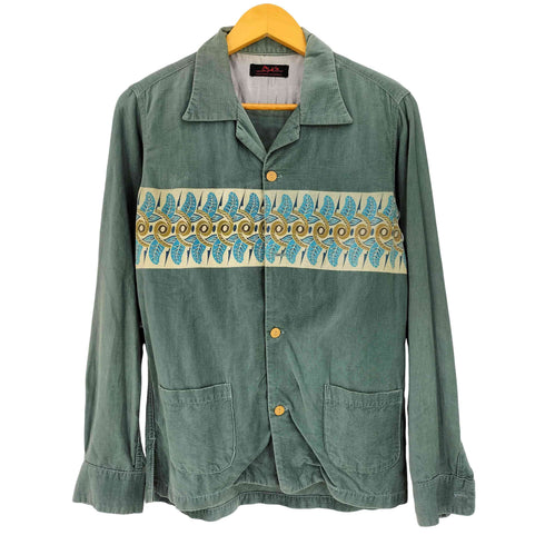 ヒステリックグラマー HYSTERIC GLAMOUR 90s コットンレーヨン リーフプリント オープンカラーコーデュロイシャツ メンズ FREE