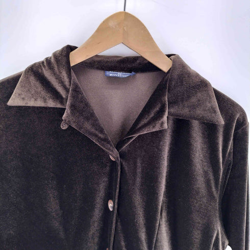 Accessoires De Mademoiselle オープンカラー L/S ベロアシャツ レディース