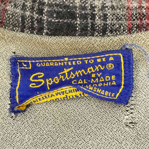 SPORSMAN 50s~60s オンブレチェック フロントダブルフラップポケット L/S オープンカラー フランネルシャツ メンズ import:L
