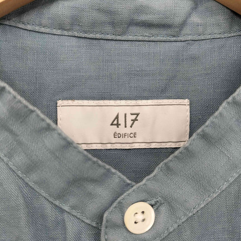 フォーワンセブンバイエディフィス 417 by EDIFICE バンドカラーS/Sリネンシャツ メンズ JPN:M