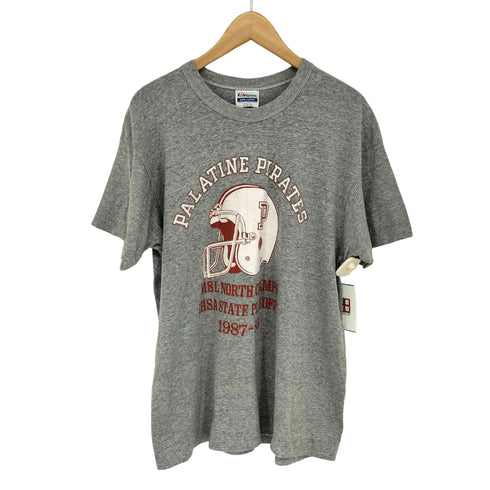 ヘインズ Hanes 80S~90S MADE IN USA 袖シングル フットボールプリント S/S Tシャツ メンズ XL