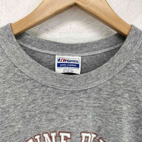 ヘインズ Hanes 80S~90S MADE IN USA 袖シングル フットボールプリント S/S Tシャツ メンズ XL