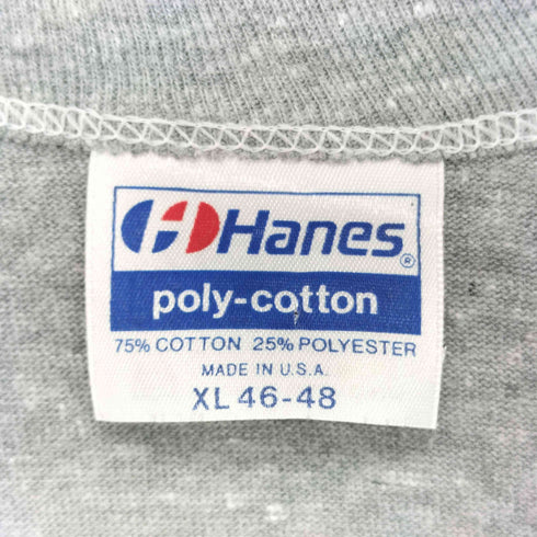 ヘインズ Hanes 80S~90S MADE IN USA 袖シングル フットボールプリント S/S Tシャツ メンズ XL
